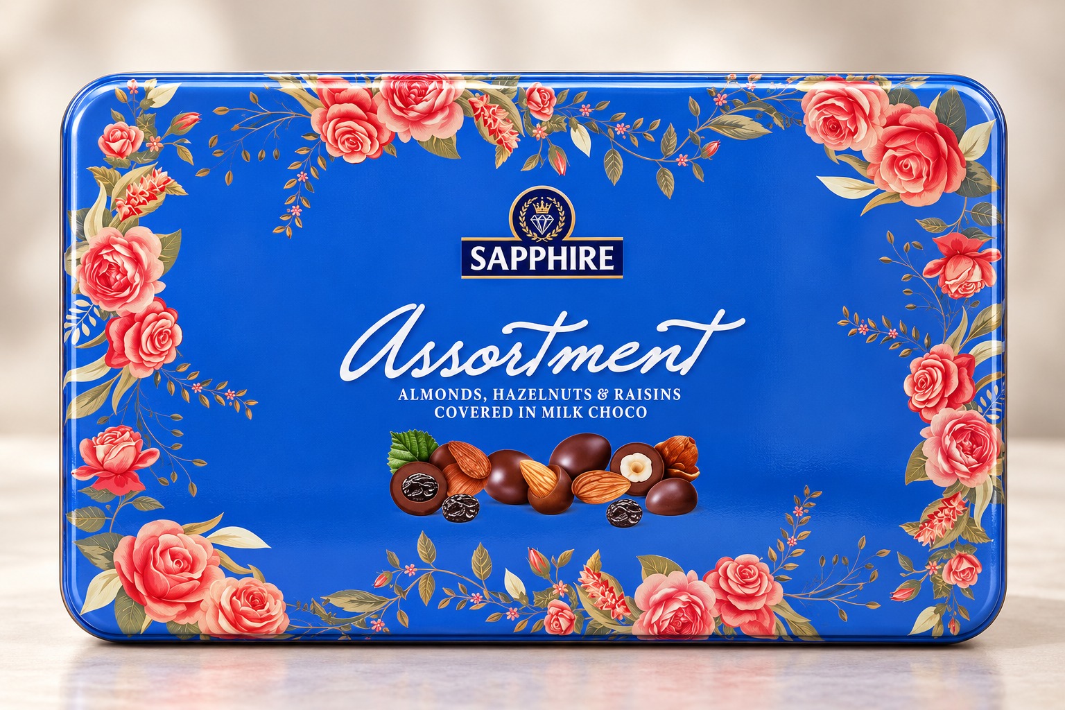 Sapphire Assortment Almonds, Hazelnuts & Raisins Lavishly Covered In Irresistible Milk Choco 200gm