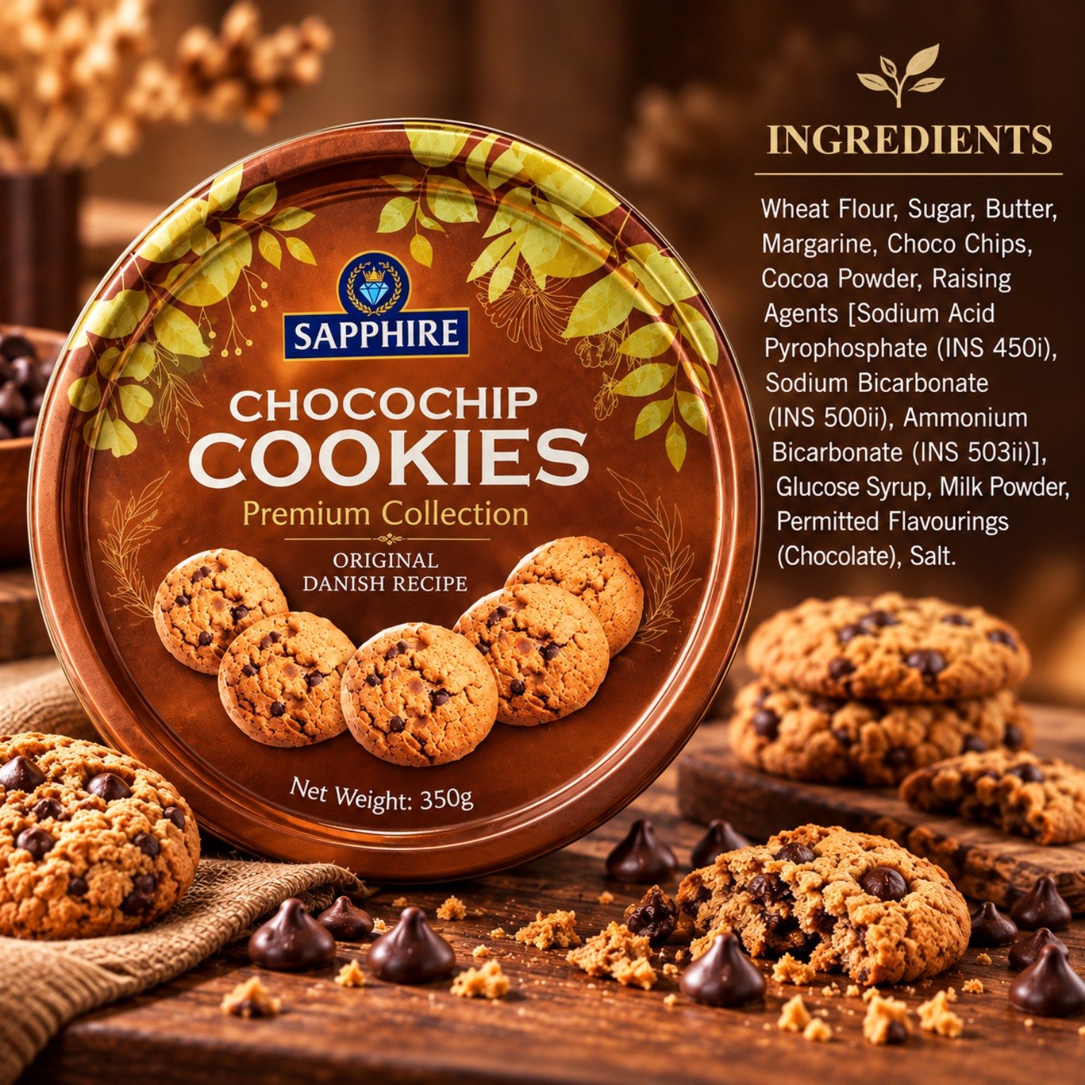 Sapphire Chocochip Cookies Premium Collection Original Danish Recipe 450gm