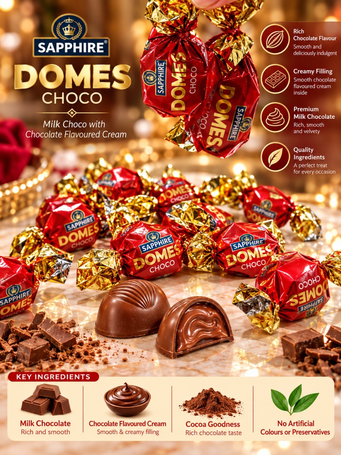 Sapphire Domes Truffle Choco Chocolate 435gm