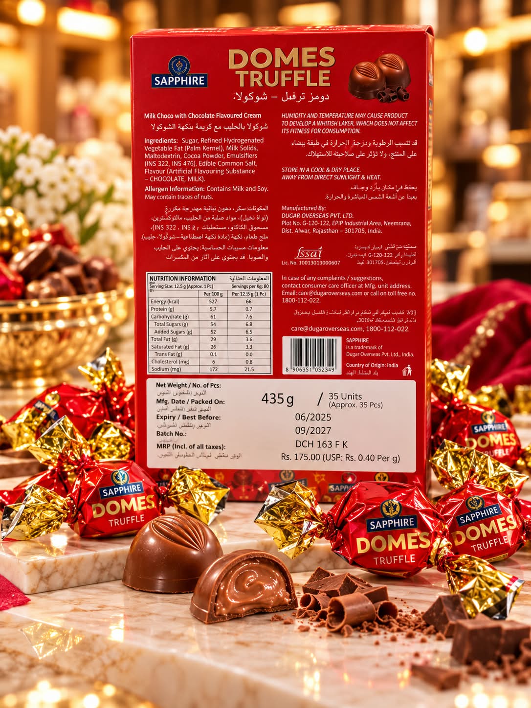Sapphire Domes Truffle Choco Chocolate 435gm