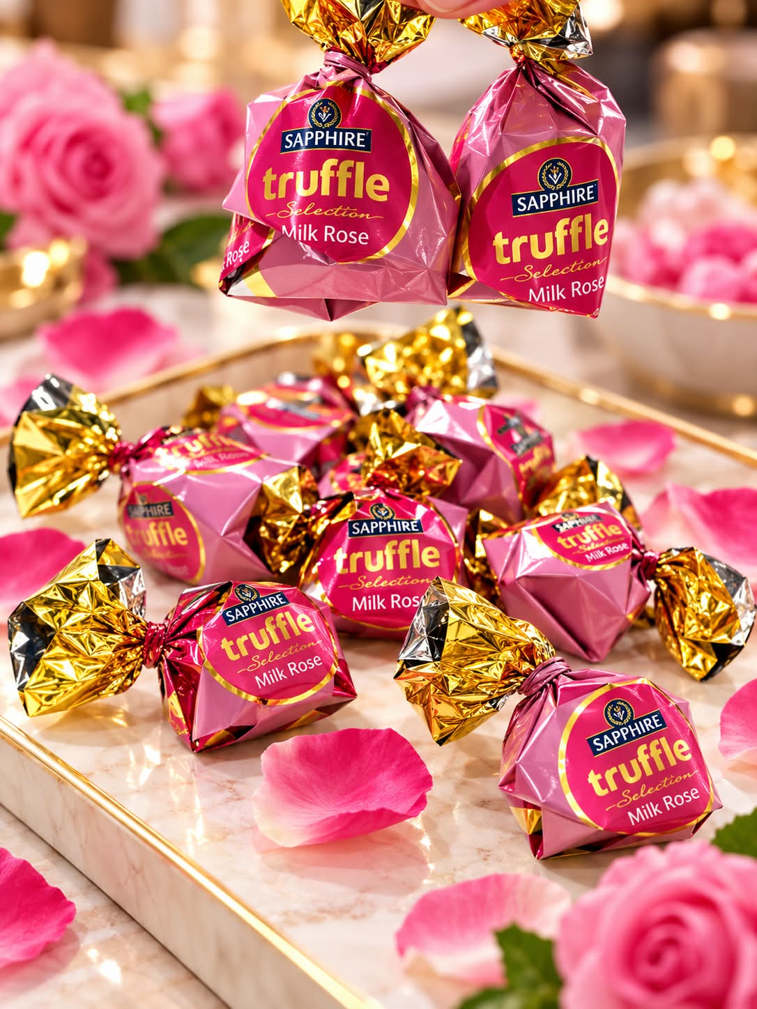 Sapphire Truffle Selection Milk Rose Chocolate 470gm