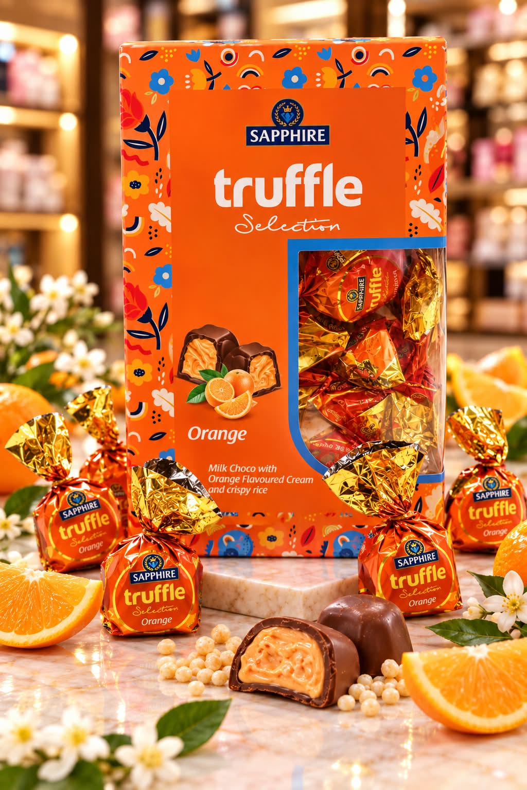 Sapphire Truffle Selection Orange Chocolate 470gm