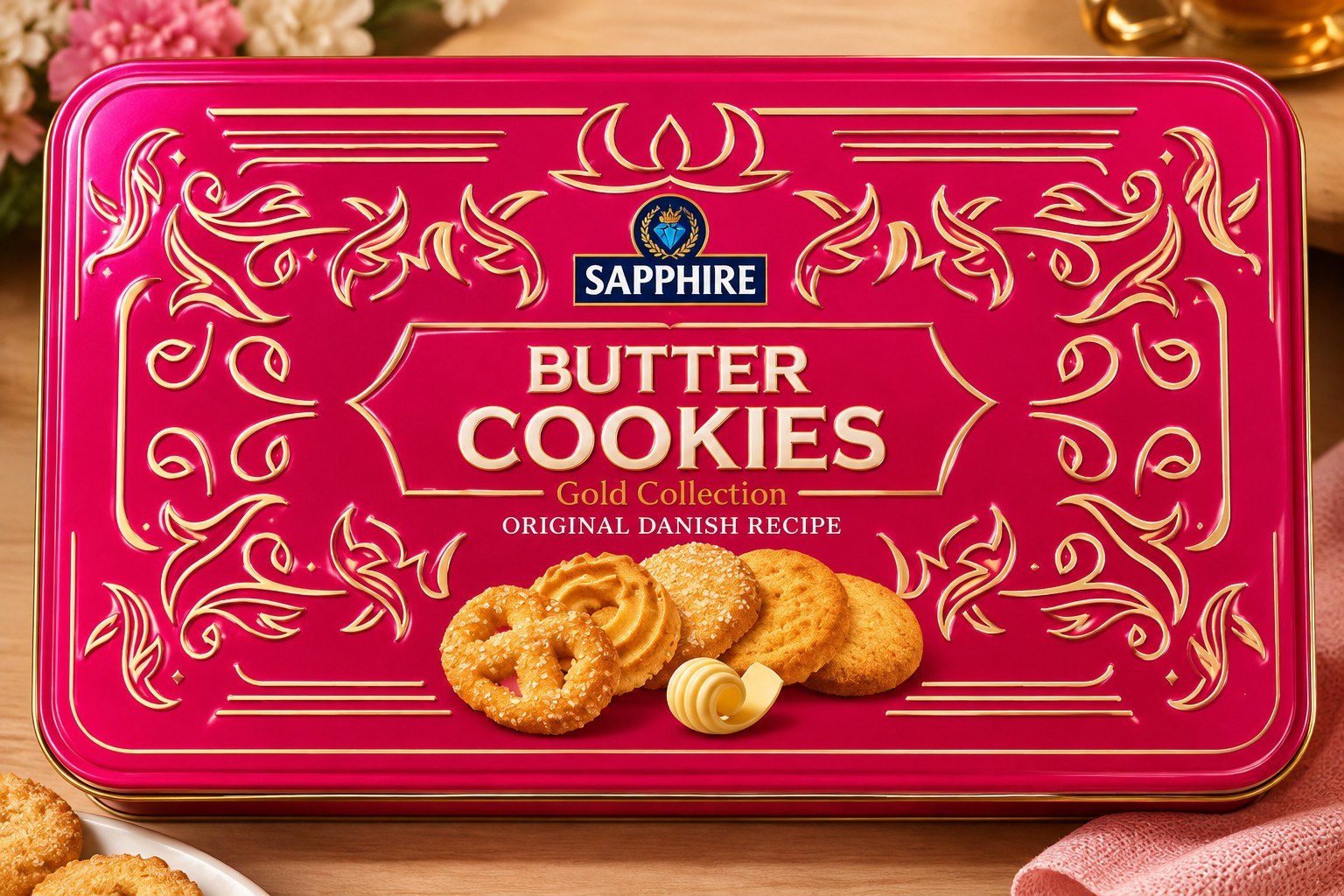 Sapphire Butter Cookies Gold Collection Original Danish Recipe 450gm