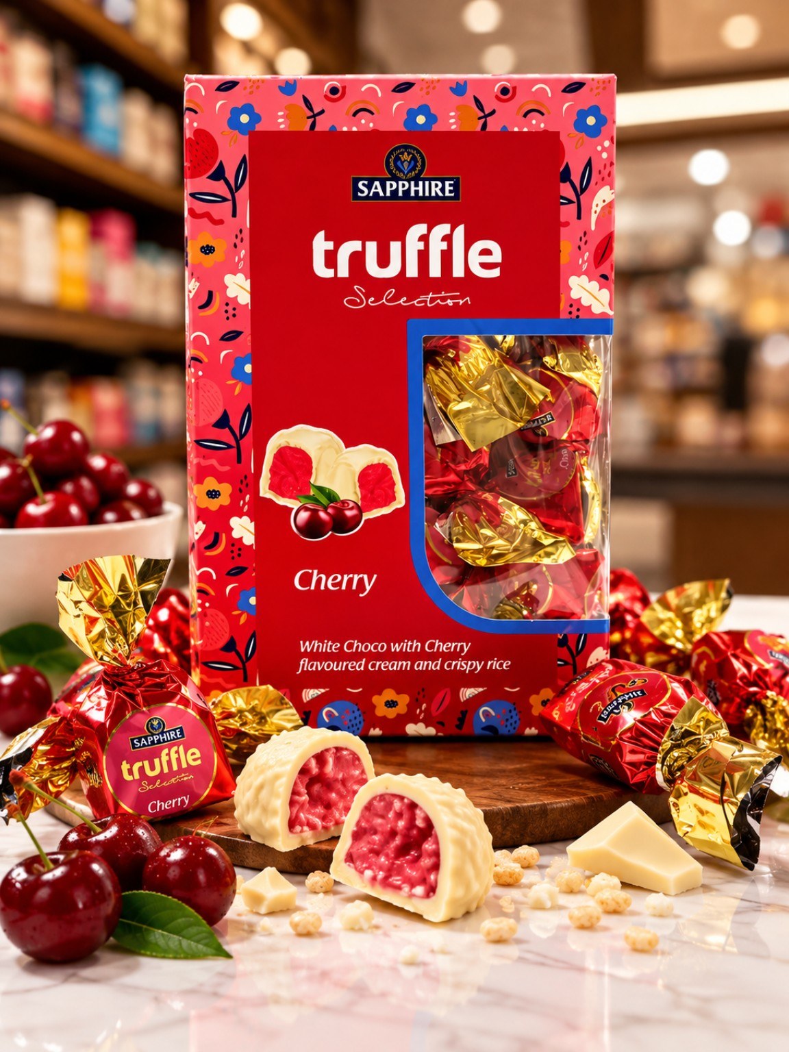 Sapphire Truffle Selection Cherry Chocolate 470gm