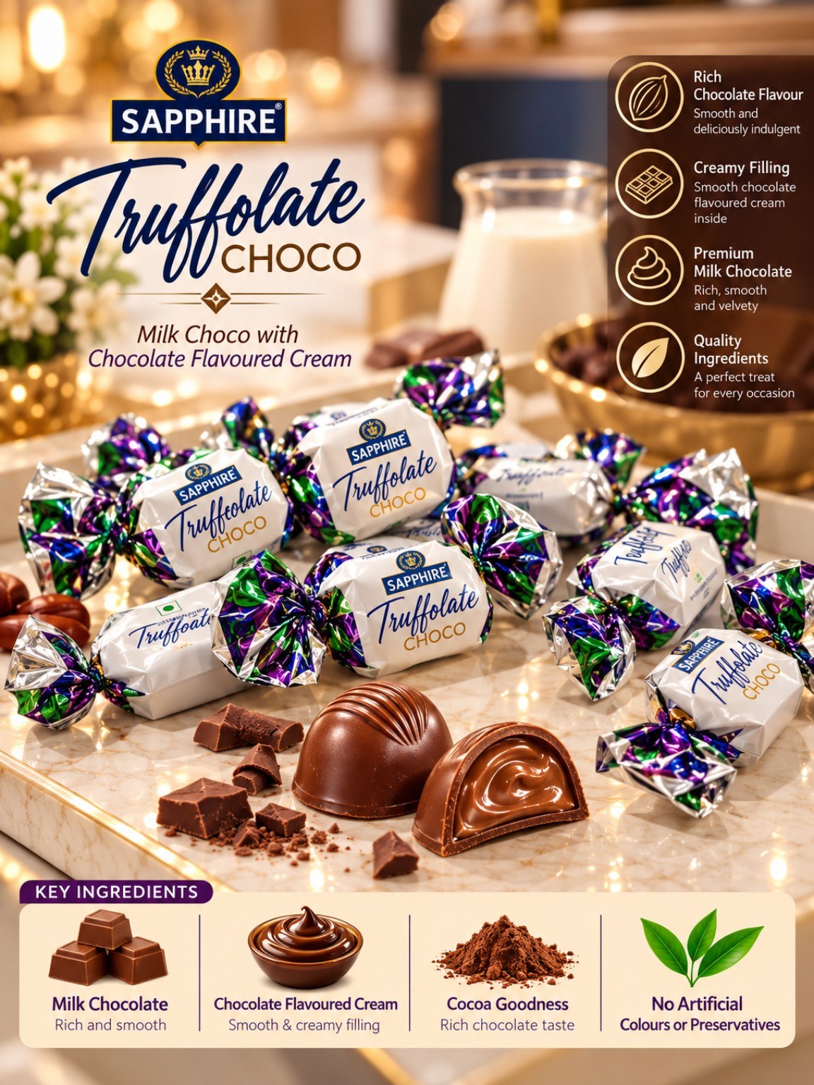 Sapphire Truffolate Truffles Choco Chocolate 660gm