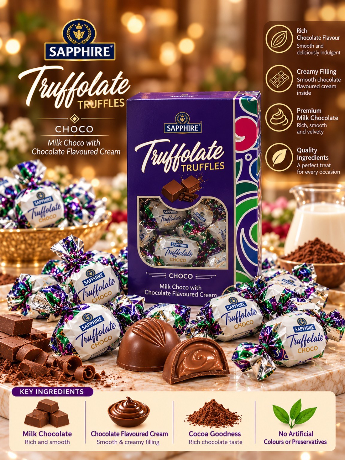 Sapphire Truffolate Truffles Choco Chocolate 660gm